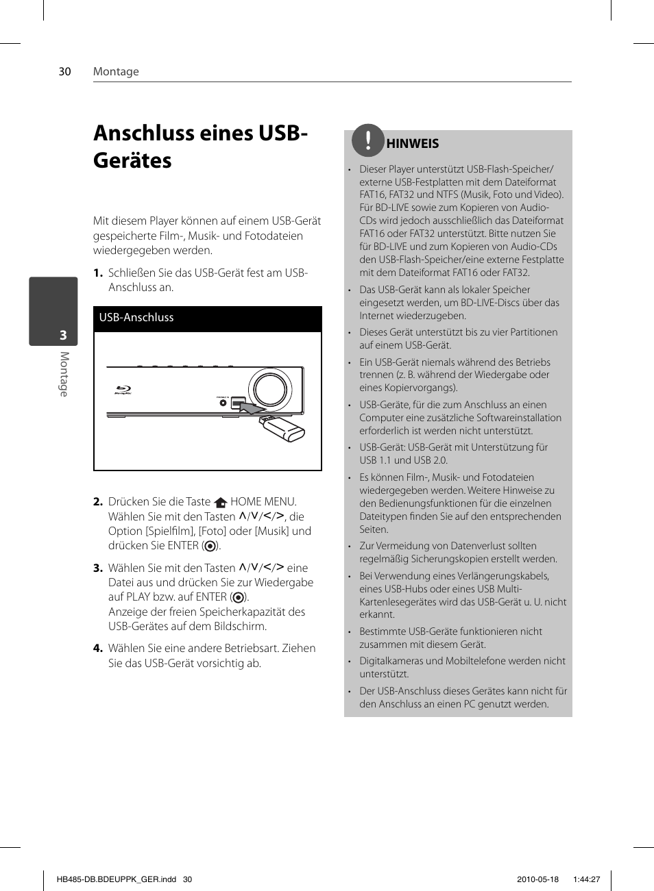 Anschluss eines usb- gerätes | Pioneer BCS-FS505 User Manual | Page 170 / 424