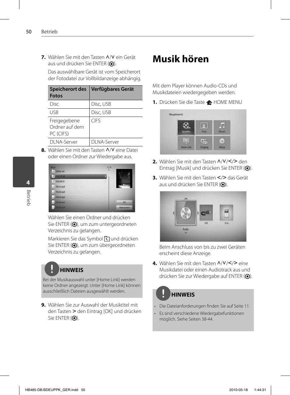 Musik hören | Pioneer BCS-FS505 User Manual | Page 190 / 424