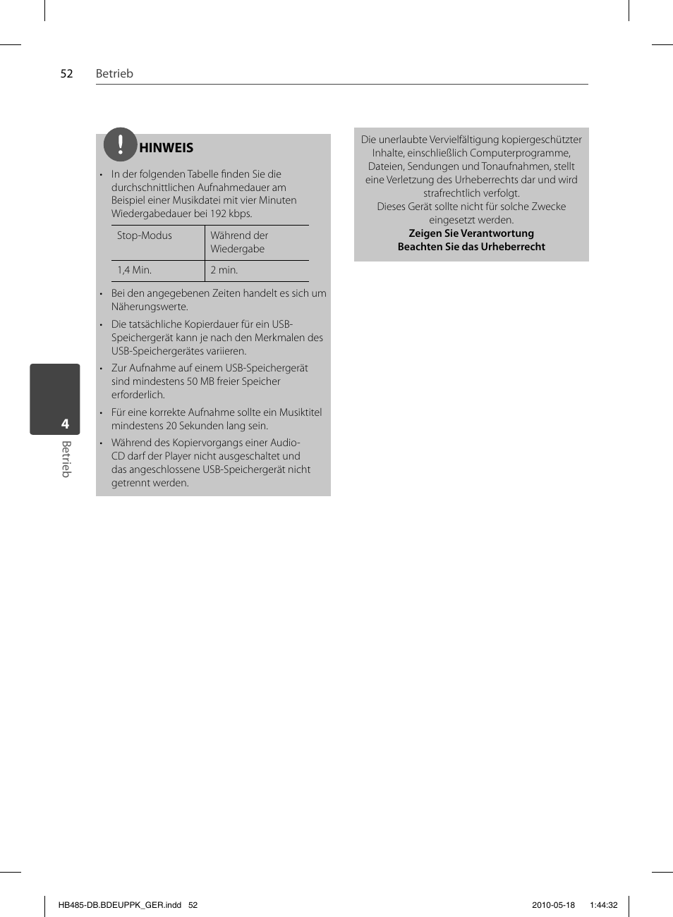 Hinweis | Pioneer BCS-FS505 User Manual | Page 192 / 424