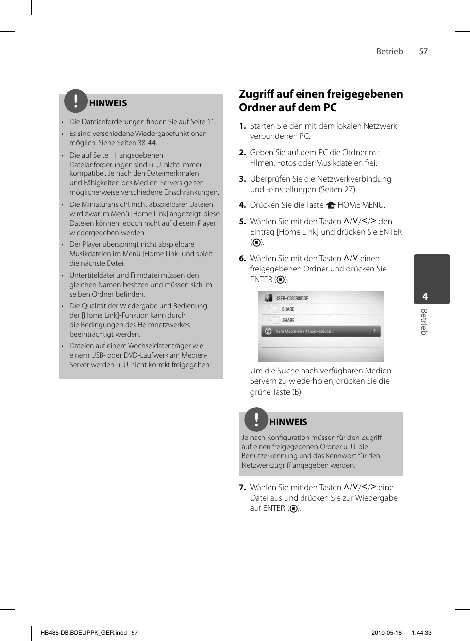 Zugriff auf einen freigegebenen ordner auf dem pc | Pioneer BCS-FS505 User Manual | Page 197 / 424