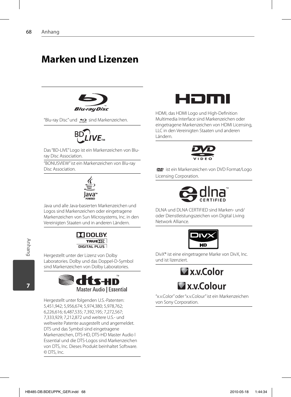 Marken und lizenzen | Pioneer BCS-FS505 User Manual | Page 208 / 424