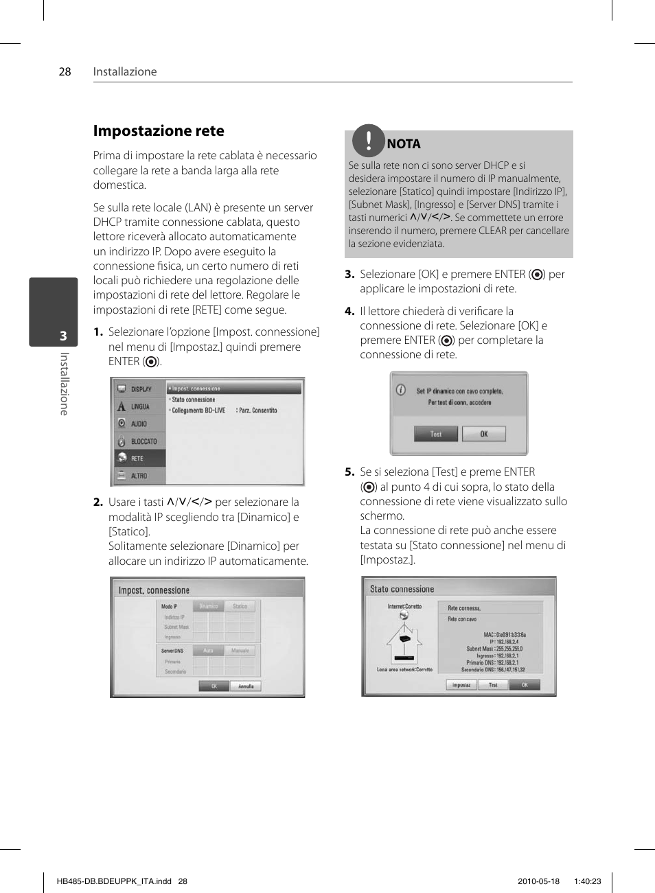 Impostazione rete | Pioneer BCS-FS505 User Manual | Page 238 / 424