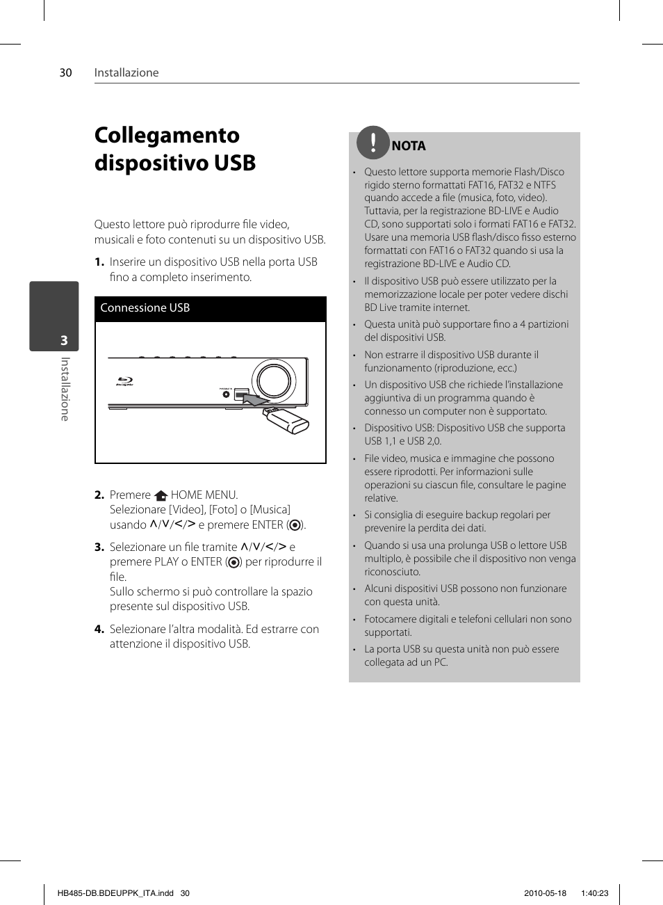 Collegamento dispositivo usb | Pioneer BCS-FS505 User Manual | Page 240 / 424