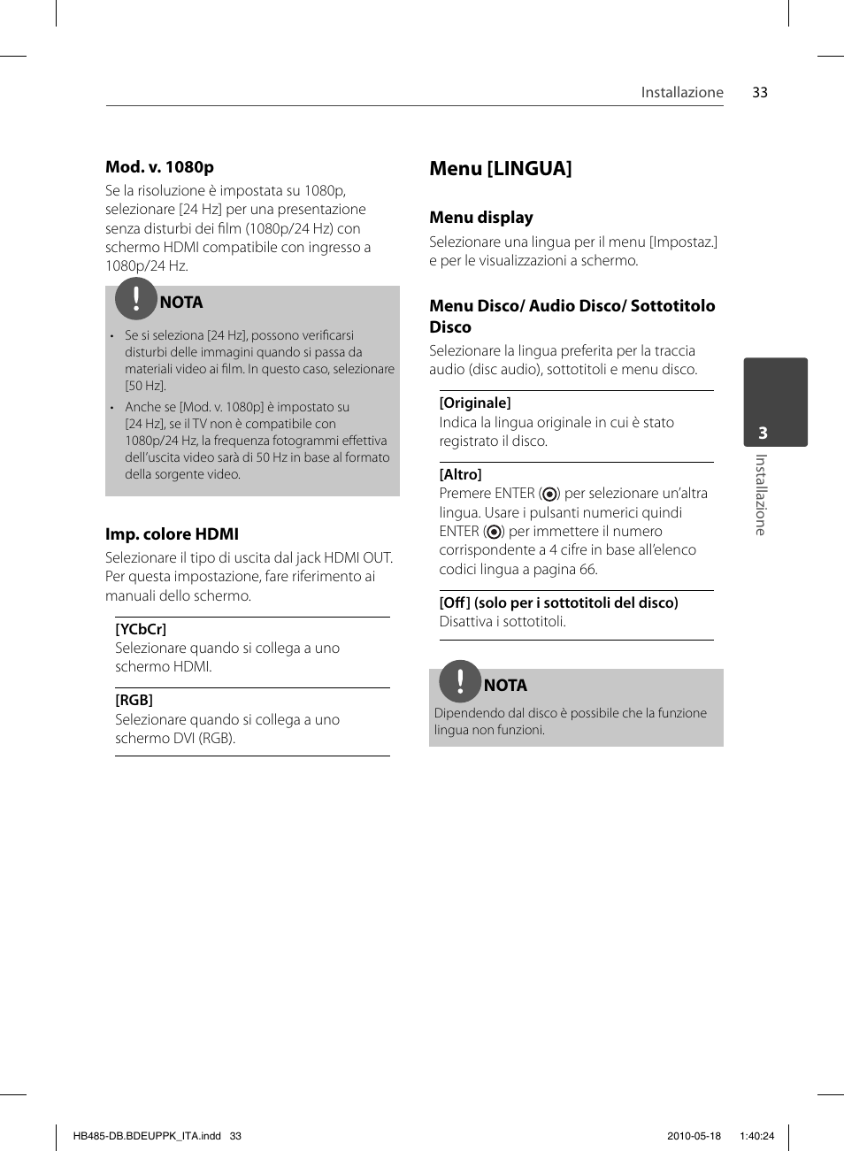 Menu [lingua | Pioneer BCS-FS505 User Manual | Page 243 / 424