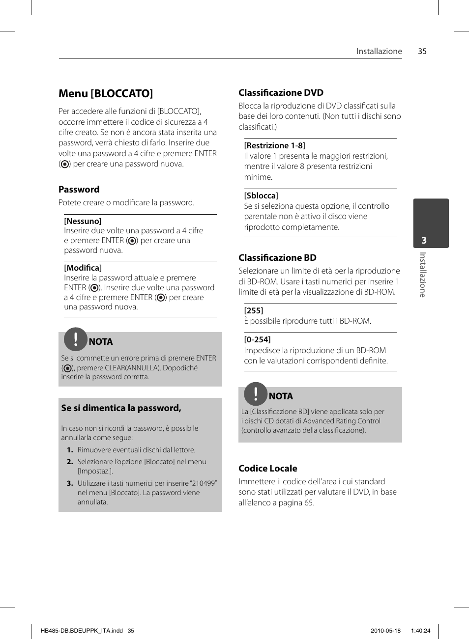 Menu [bloccato | Pioneer BCS-FS505 User Manual | Page 245 / 424