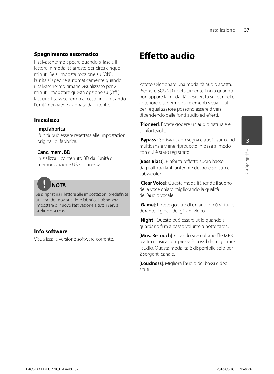 Eff etto audio | Pioneer BCS-FS505 User Manual | Page 247 / 424