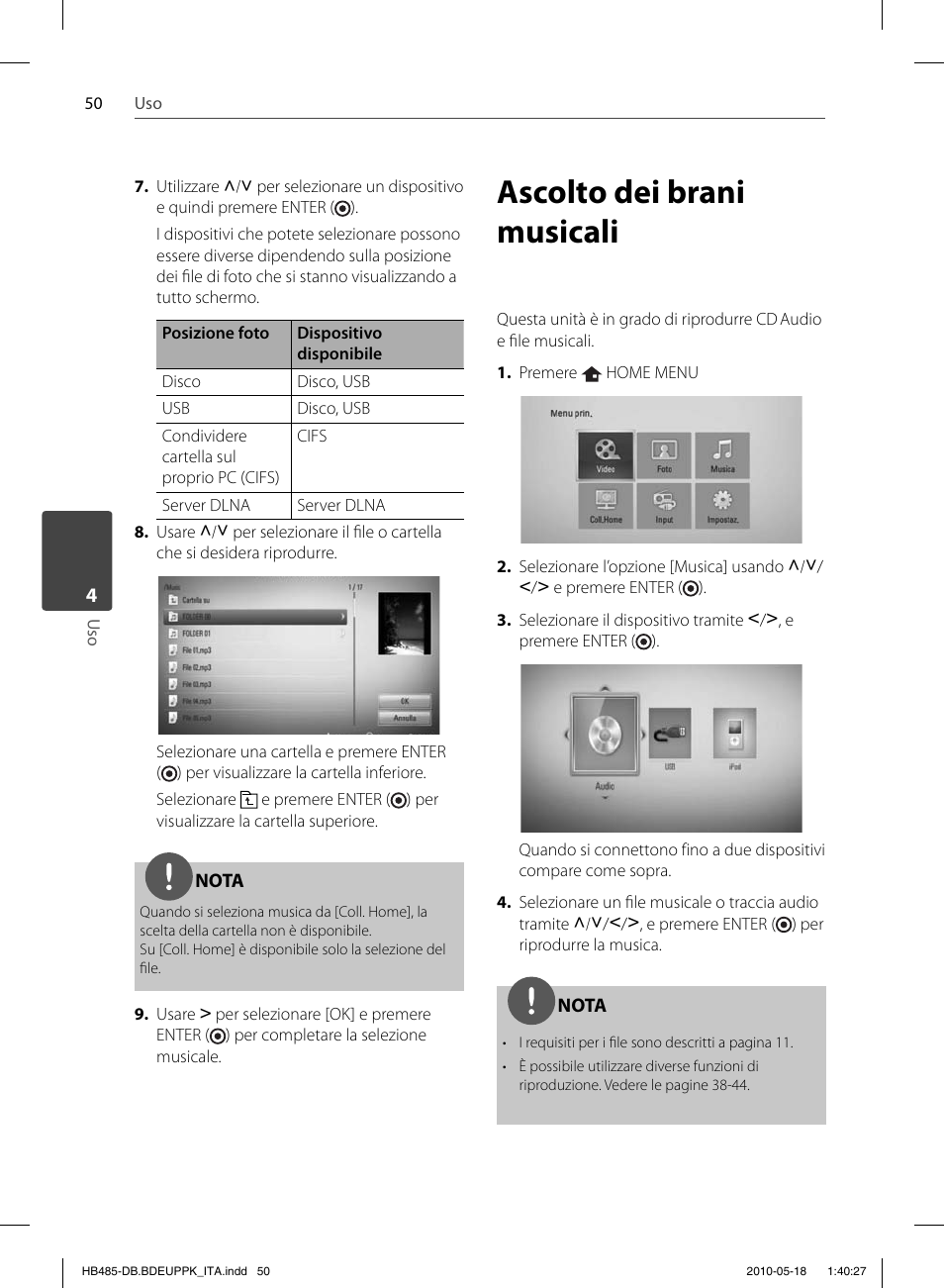 Ascolto dei brani musicali | Pioneer BCS-FS505 User Manual | Page 260 / 424