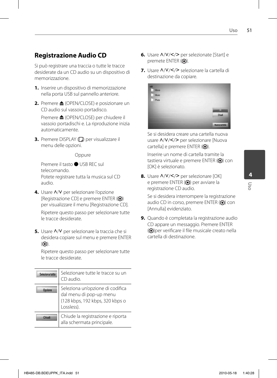 Registrazione audio cd | Pioneer BCS-FS505 User Manual | Page 261 / 424