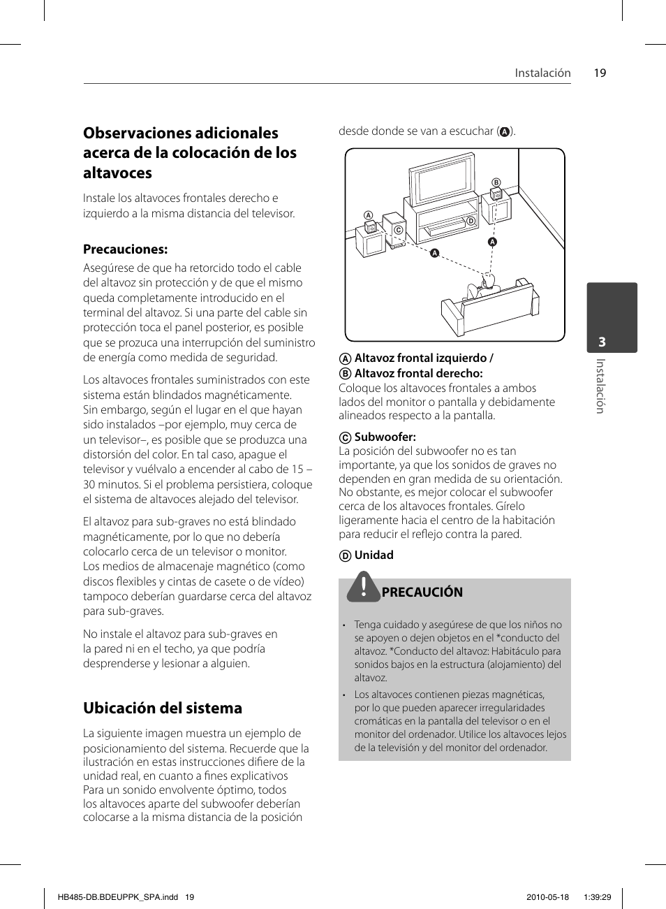 Ubicación del sistema | Pioneer BCS-FS505 User Manual | Page 299 / 424