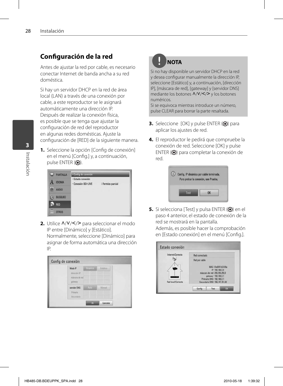 Confi guración de la red | Pioneer BCS-FS505 User Manual | Page 308 / 424