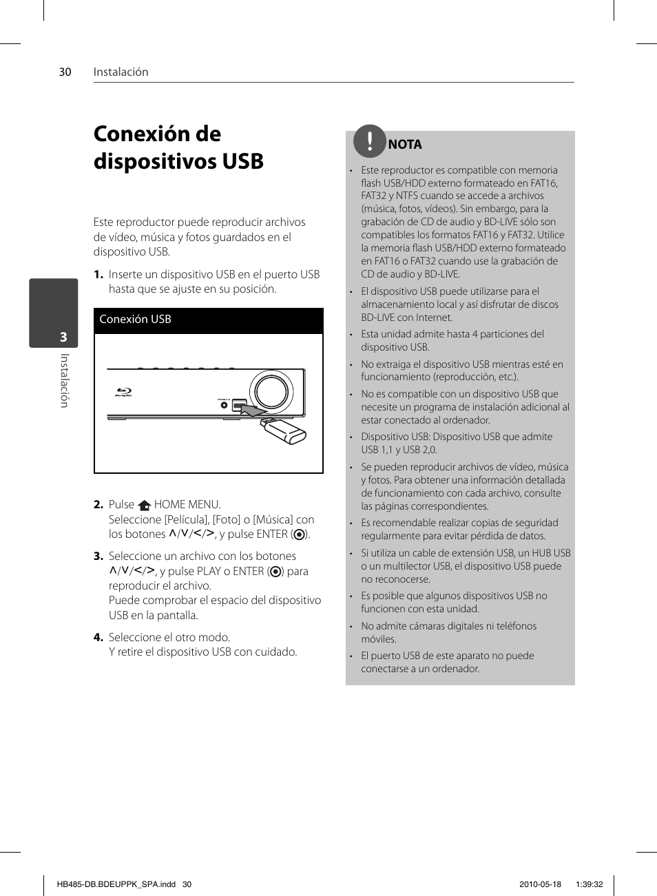 Conexión de dispositivos usb | Pioneer BCS-FS505 User Manual | Page 310 / 424