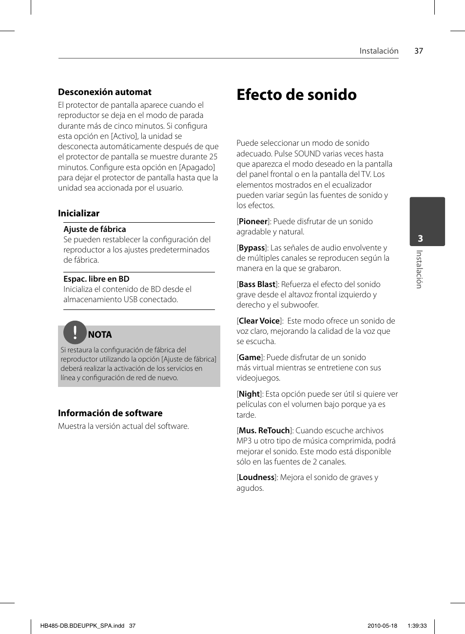 Efecto de sonido | Pioneer BCS-FS505 User Manual | Page 317 / 424