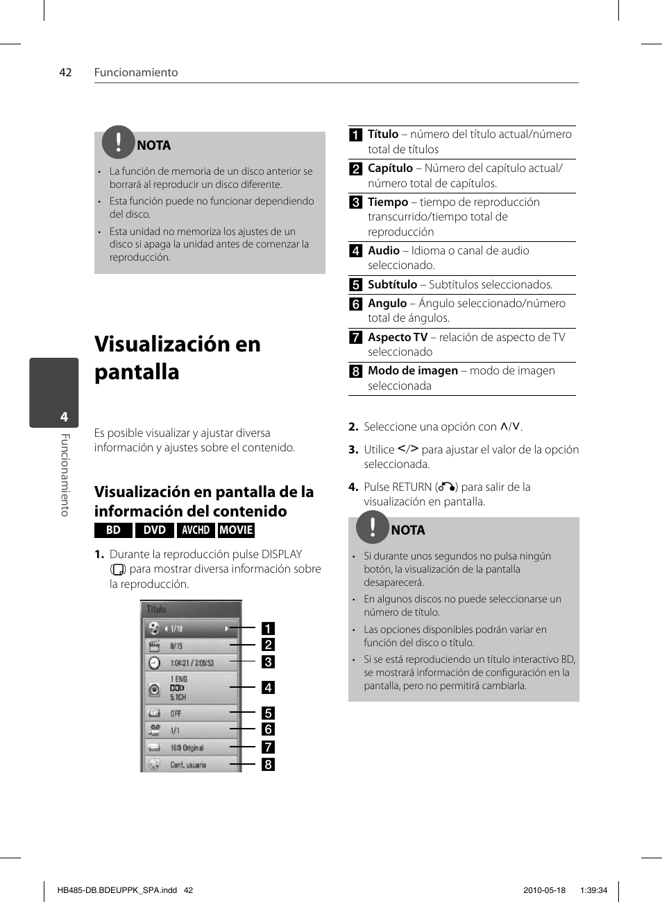 Visualización en pantalla | Pioneer BCS-FS505 User Manual | Page 322 / 424