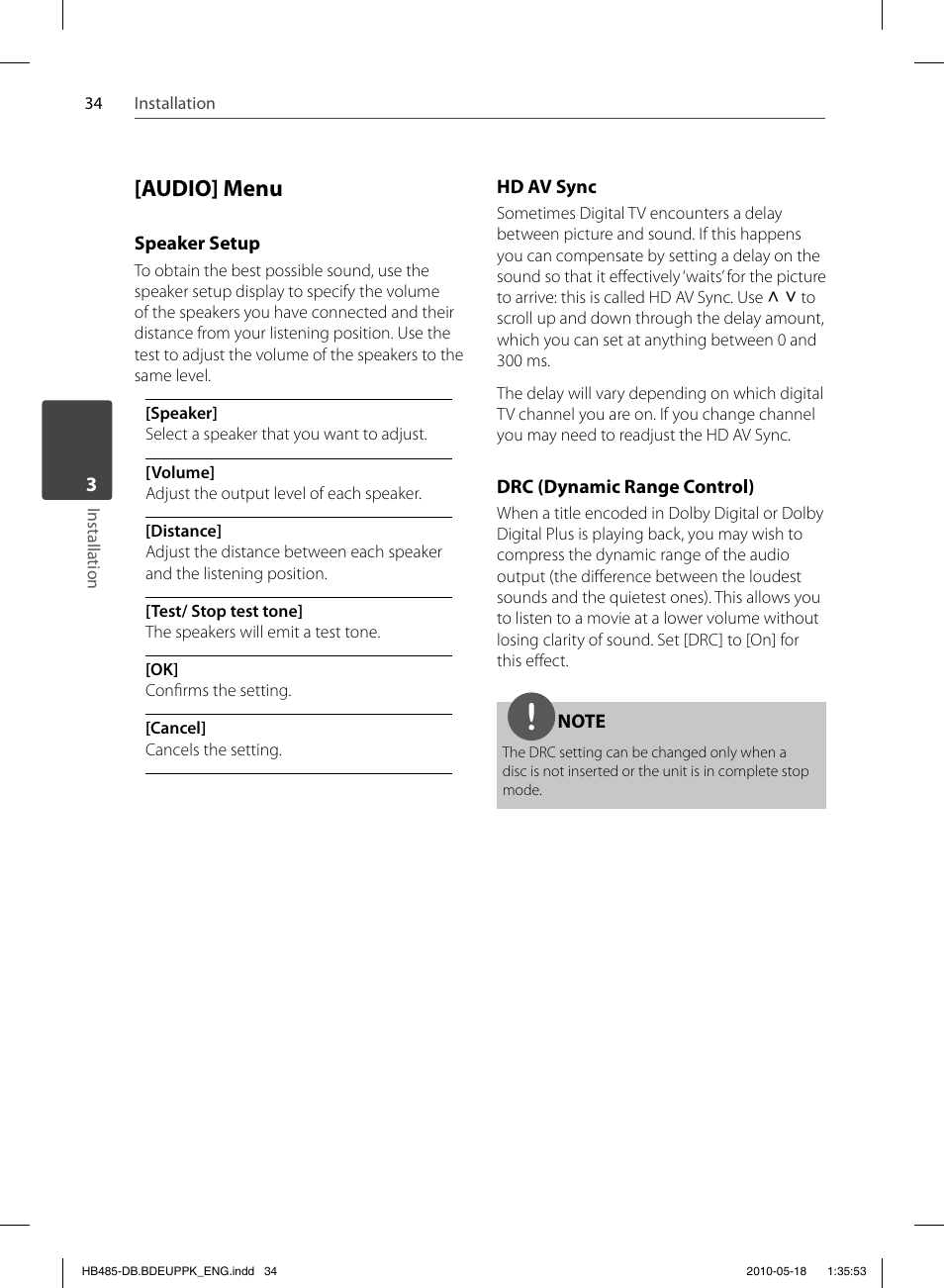 Audio] menu | Pioneer BCS-FS505 User Manual | Page 34 / 424