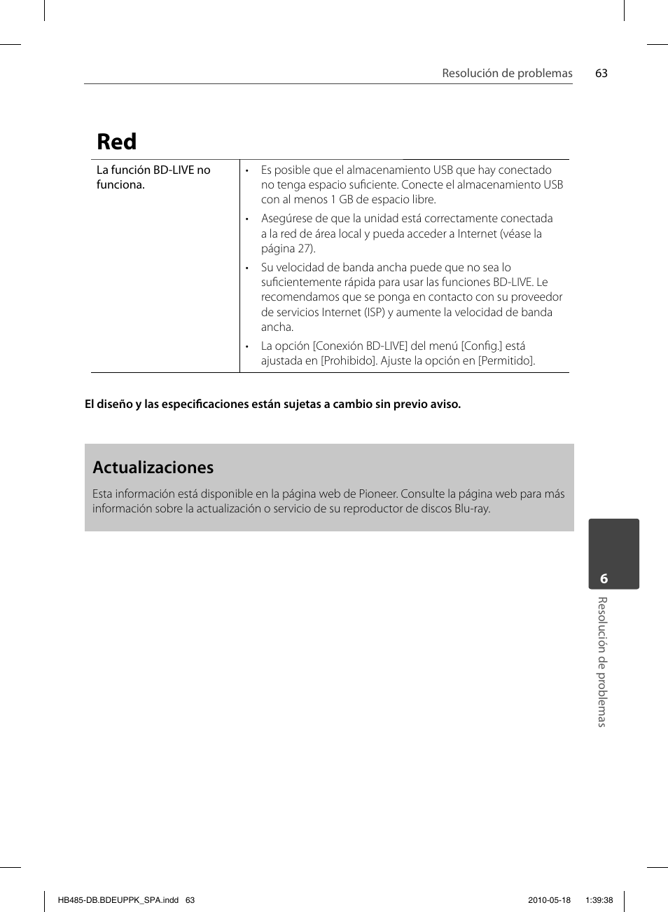 Actualizaciones | Pioneer BCS-FS505 User Manual | Page 343 / 424