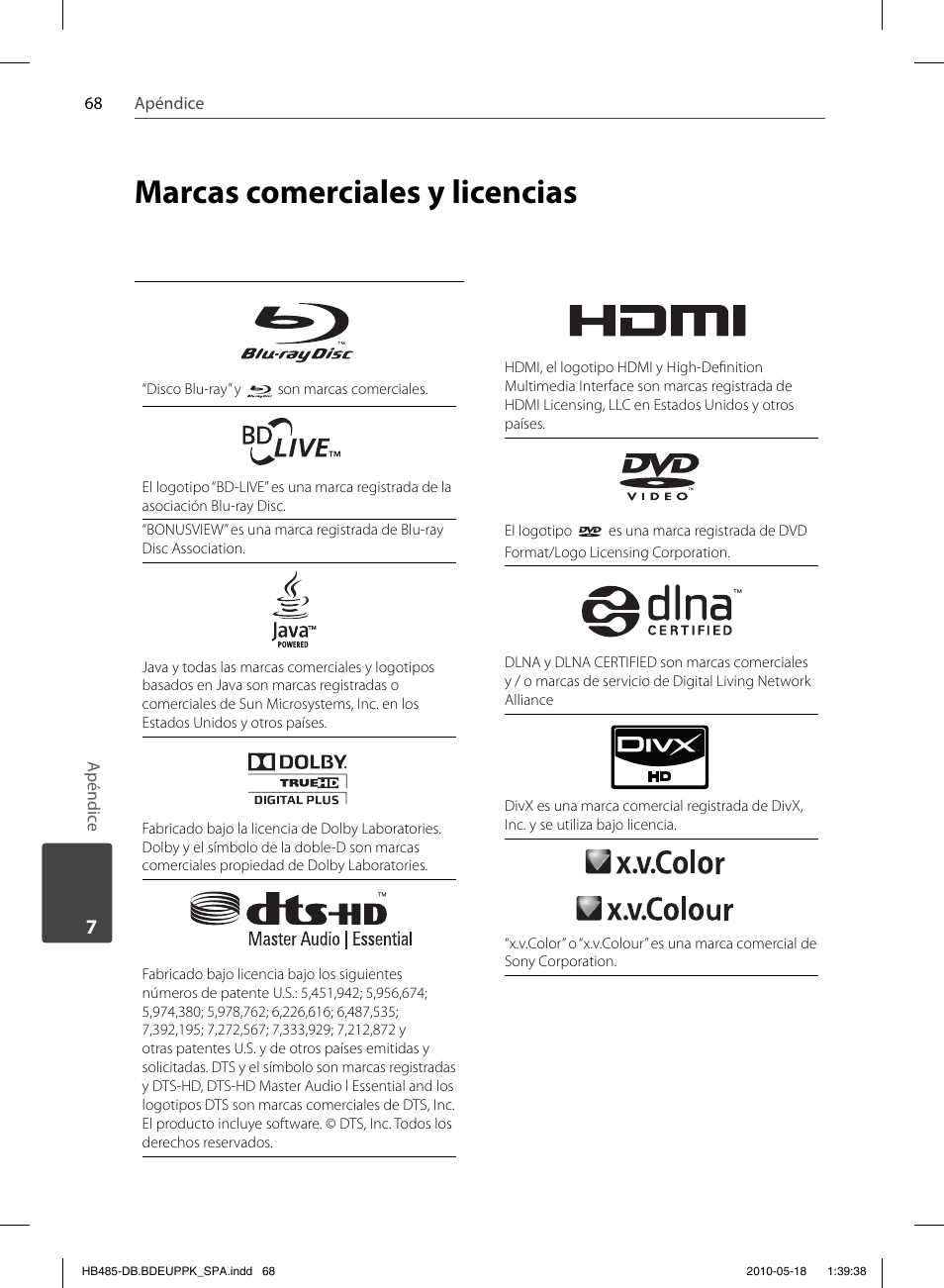 Marcas comerciales y licencias | Pioneer BCS-FS505 User Manual | Page 348 / 424