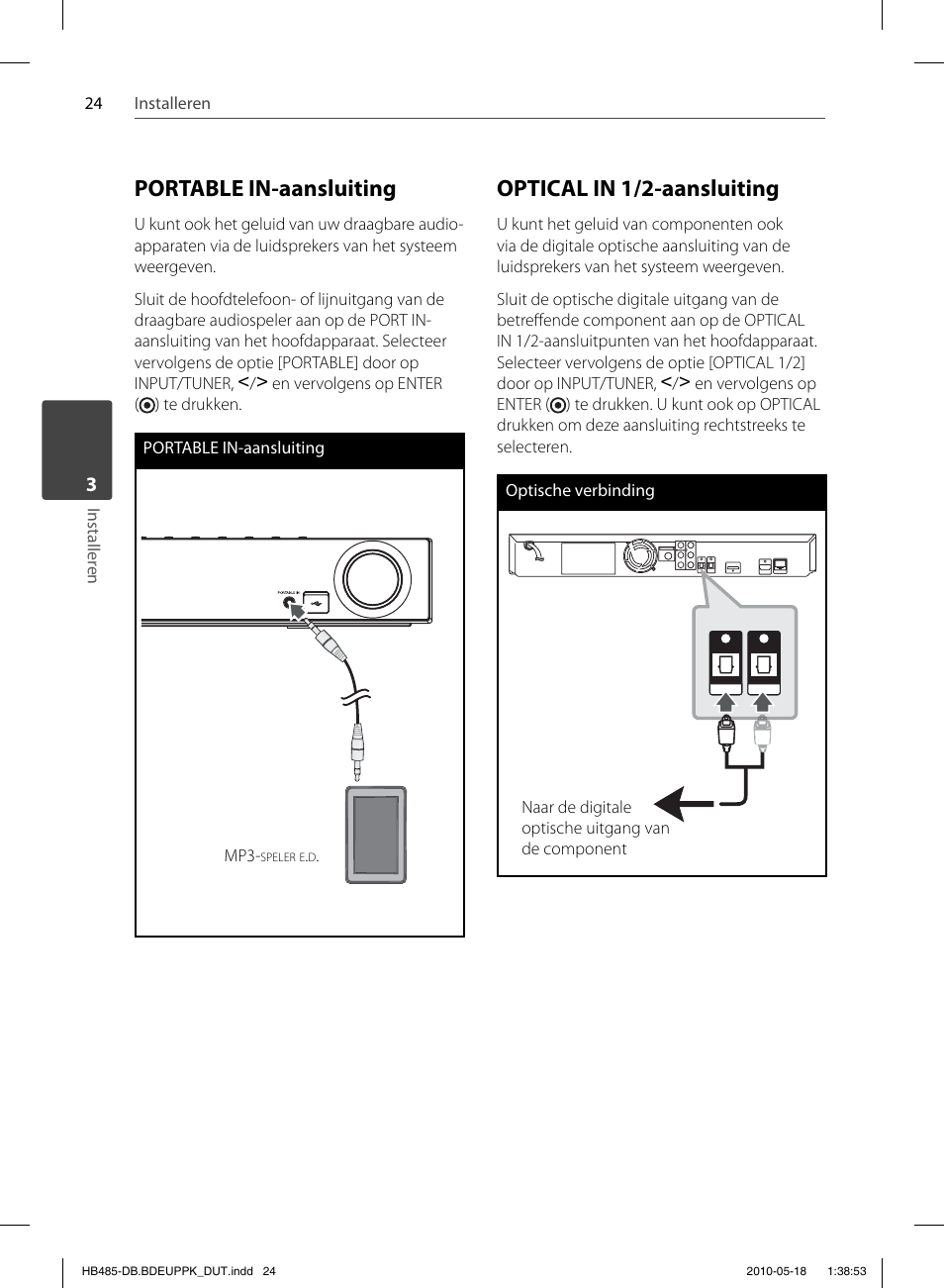 Portable in-aansluiting, Optical in 1/2-aansluiting | Pioneer BCS-FS505 User Manual | Page 374 / 424