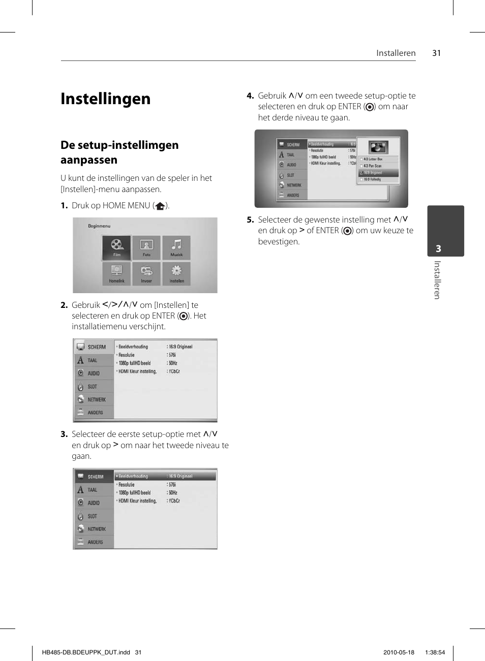 Instellingen, De setup-instellimgen aanpassen | Pioneer BCS-FS505 User Manual | Page 381 / 424