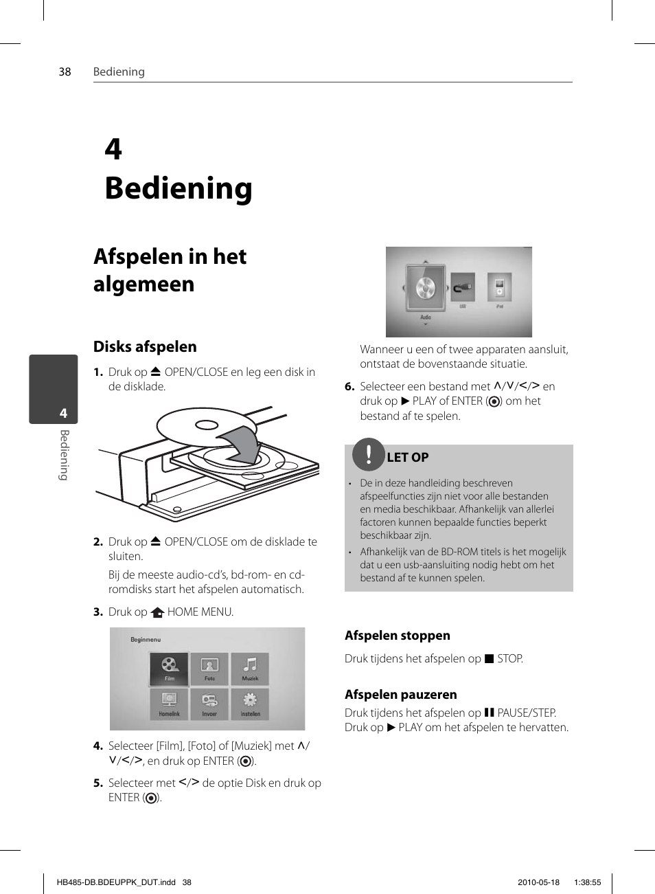 4bediening, Afspelen in het algemeen, Disks afspelen | Pioneer BCS-FS505 User Manual | Page 388 / 424