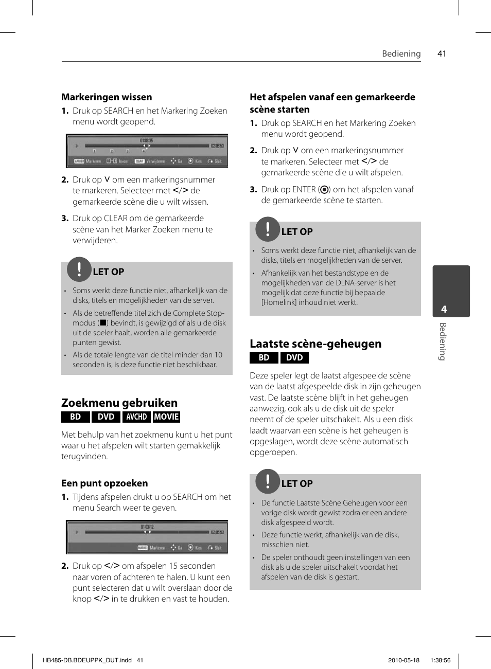 Zoekmenu gebruiken, Laatste scène-geheugen | Pioneer BCS-FS505 User Manual | Page 391 / 424