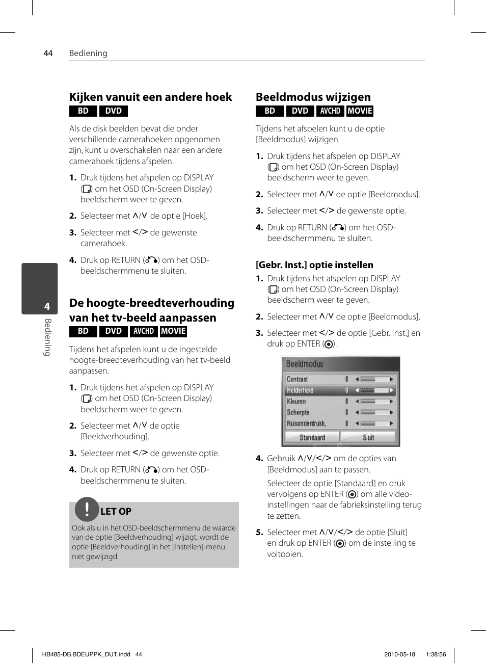 Kijken vanuit een andere hoek, Beeldmodus wijzigen | Pioneer BCS-FS505 User Manual | Page 394 / 424