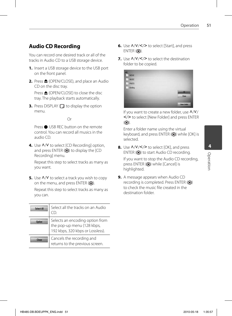 Audio cd recording | Pioneer BCS-FS505 User Manual | Page 51 / 424