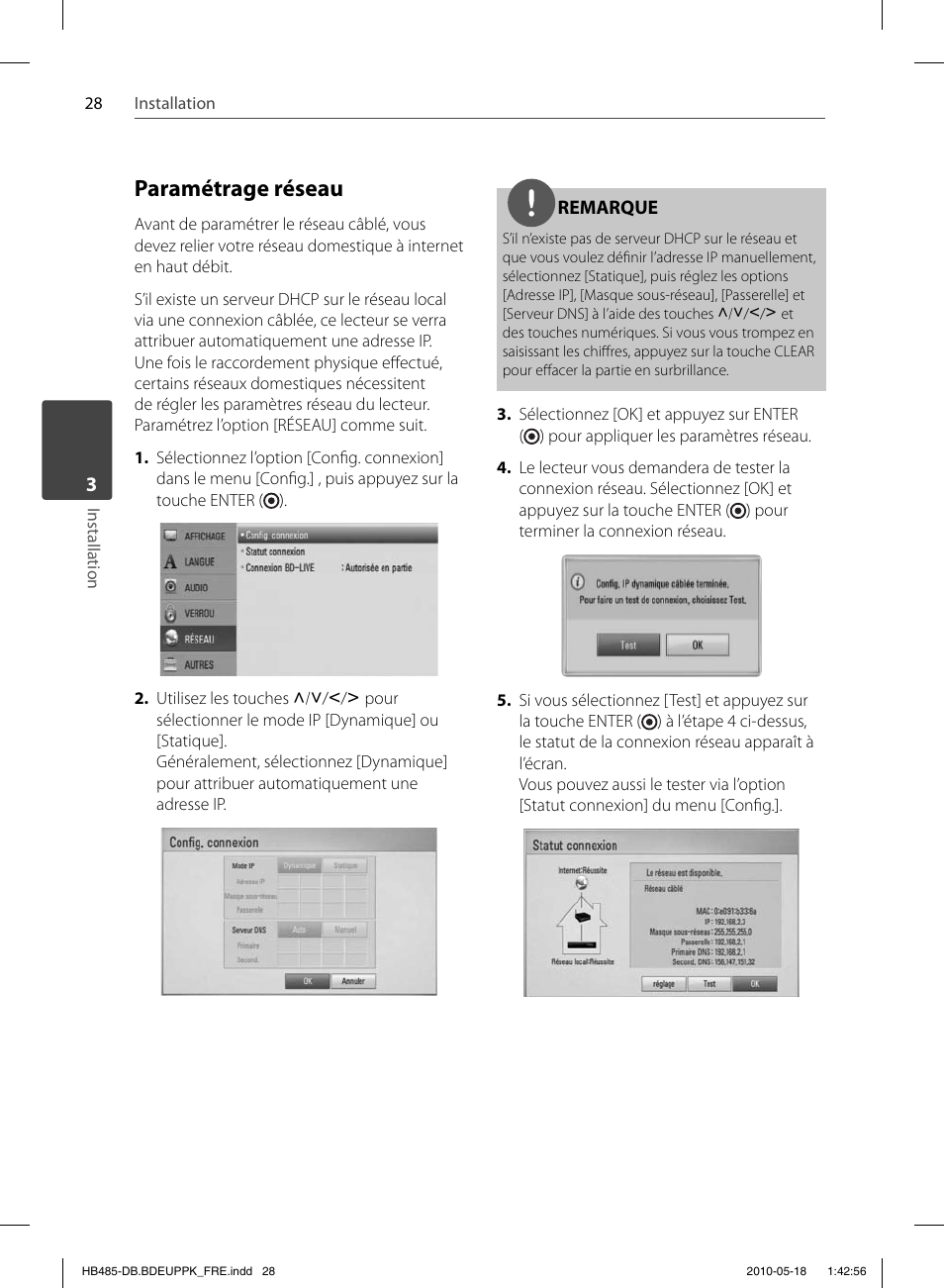 Paramétrage réseau | Pioneer BCS-FS505 User Manual | Page 98 / 424
