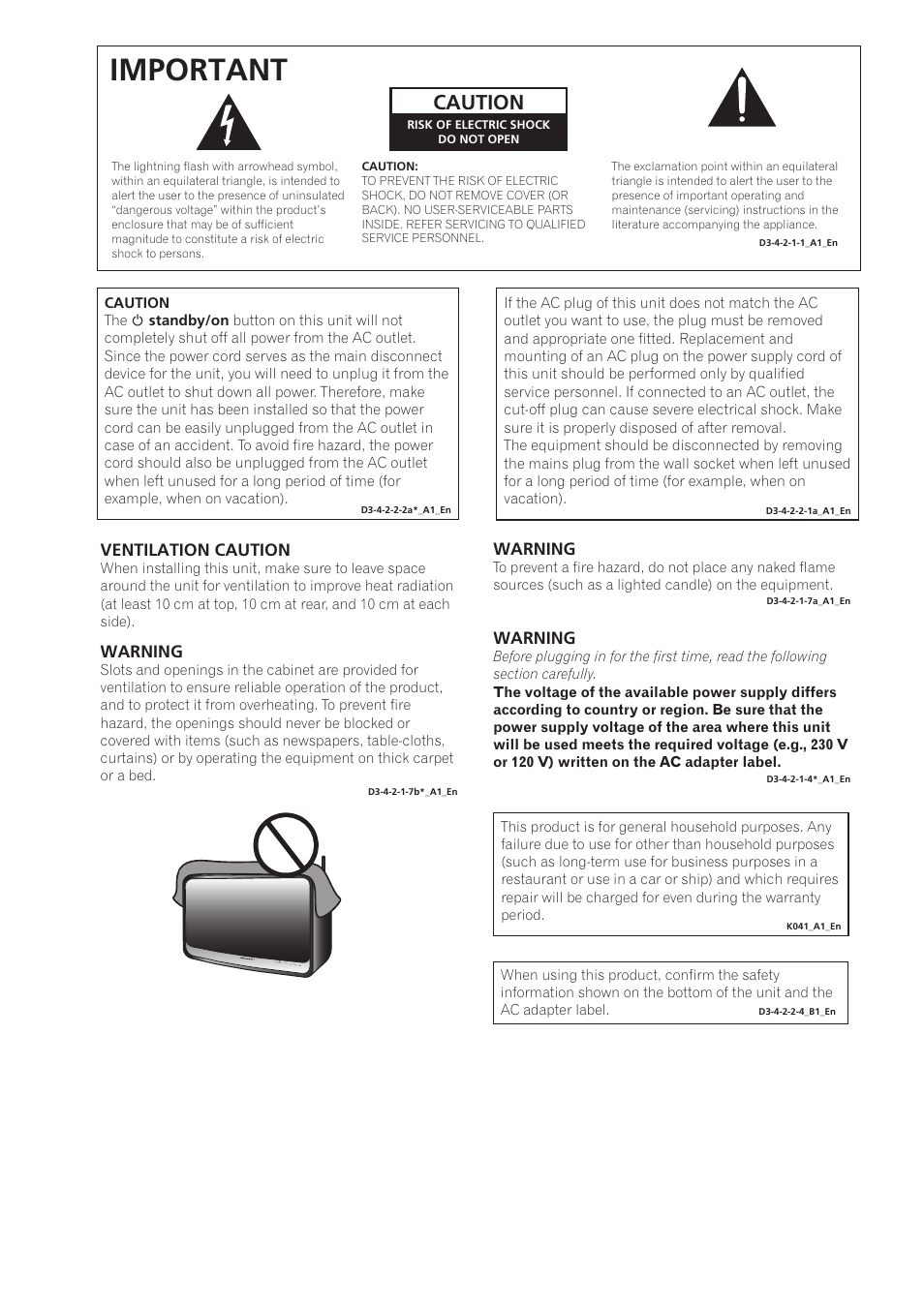 Important, Caution | Pioneer XW-SMA3-W User Manual | Page 2 / 48