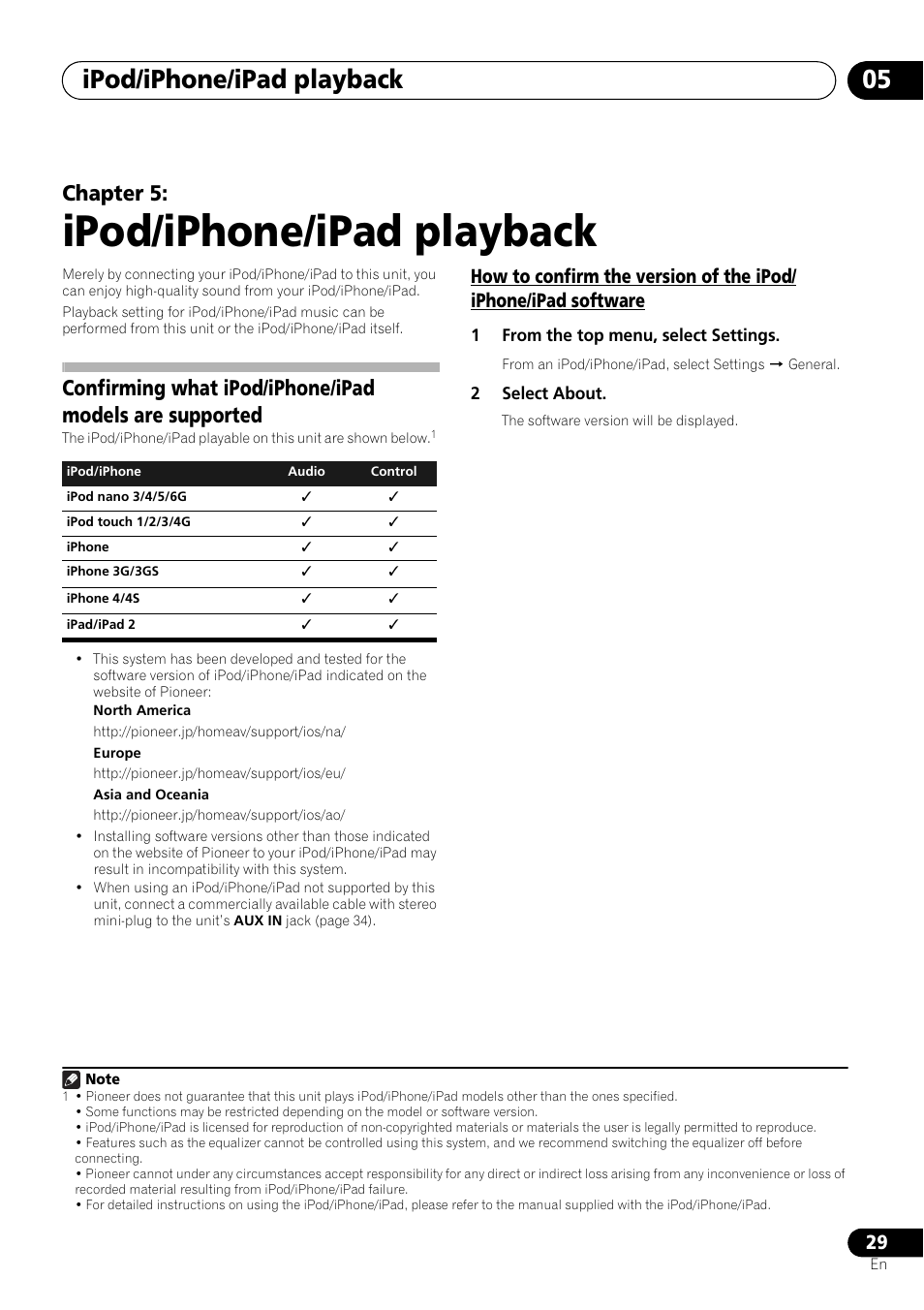 05 ipod/iphone/ipad playback, Ipod/iphone/ipad playback, Ipod/iphone/ipad playback 05 | Chapter 5 | Pioneer XW-SMA3-W User Manual | Page 29 / 48