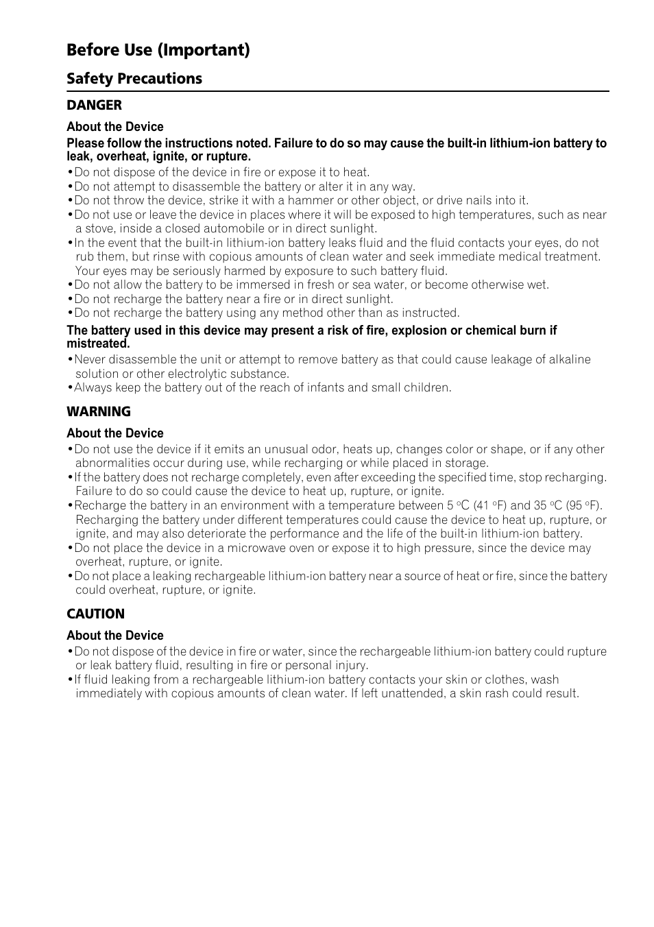 Before use (important), Safety precautions | Pioneer XW-SMA3-W User Manual | Page 6 / 48