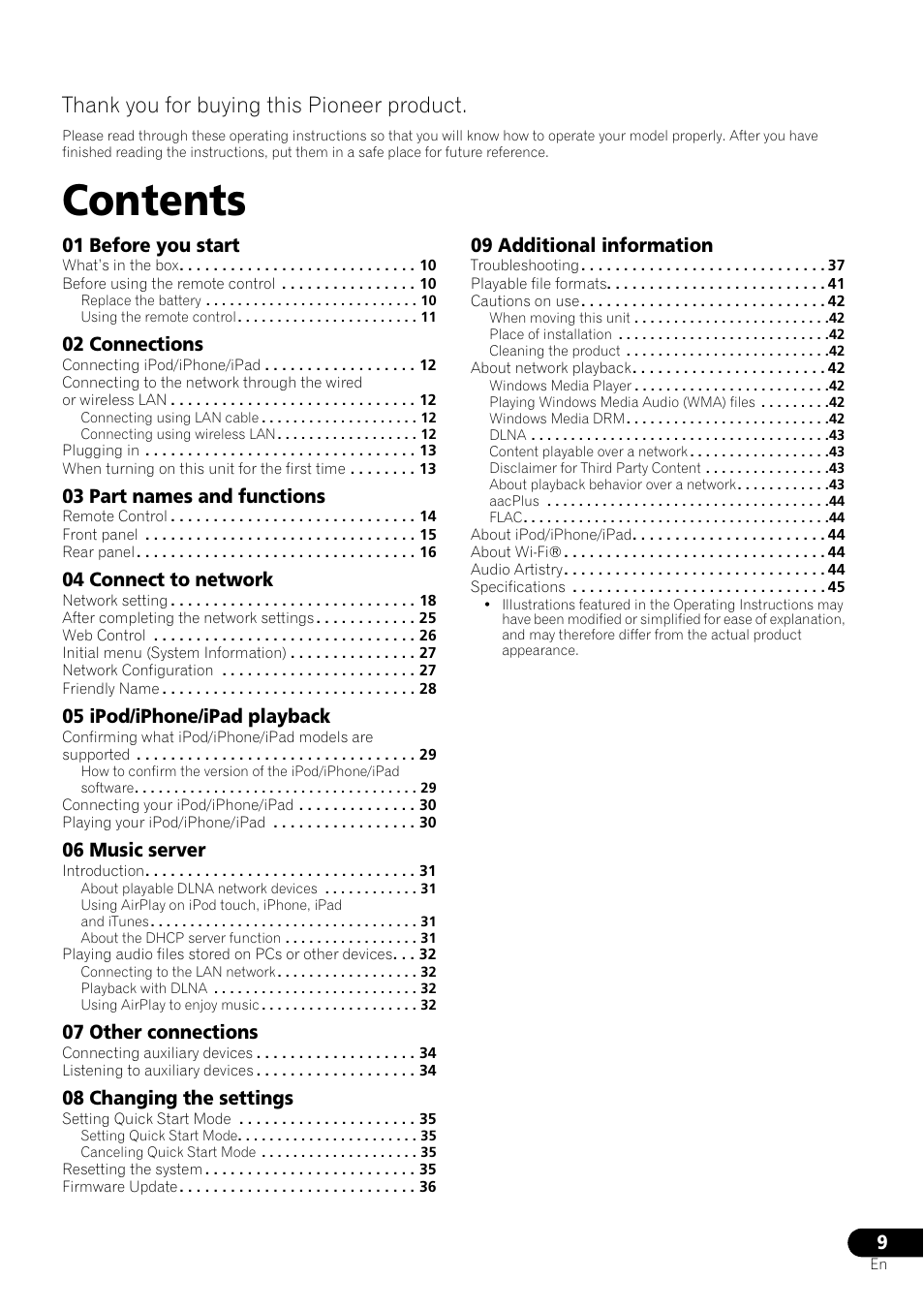 Pioneer XW-SMA3-W User Manual | Page 9 / 48