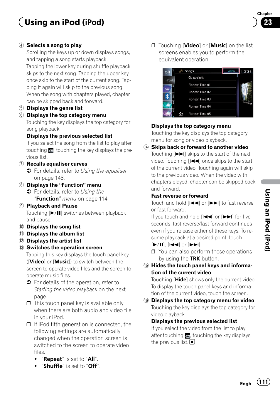 Using an ipod (ipod) | Pioneer AVIC-F920BT User Manual | Page 111 / 200