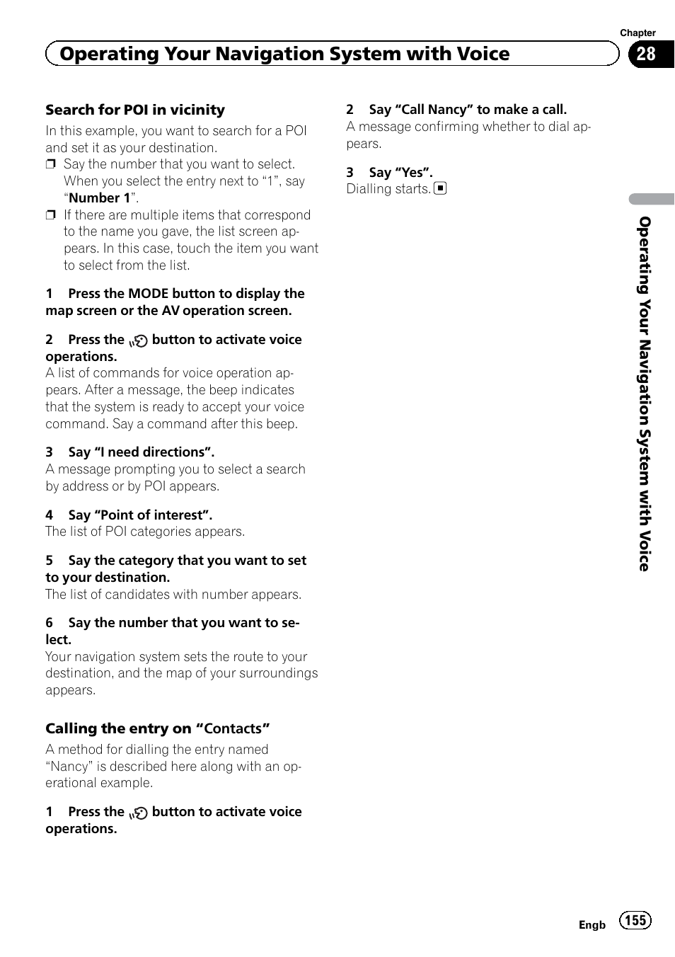 Operating your navigation system with voice | Pioneer AVIC-F920BT User Manual | Page 155 / 200