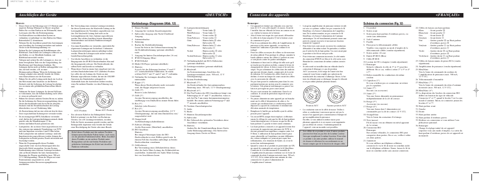 Anschließen der geräte <deutsch, Connexion des appareils <français, Verbindungs-diagramm (abb. 12) | Schéma de connexion (fig. 12) | Pioneer DEH-P7700MP User Manual | Page 7 / 8