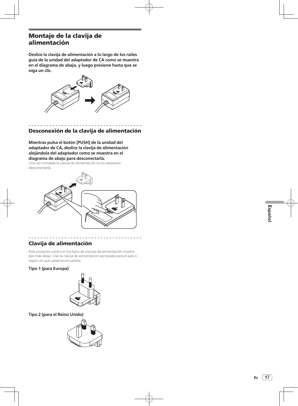 Montaje de la clavija de alimentación | Pioneer DDJ-SX User Manual | Page 107 / 148