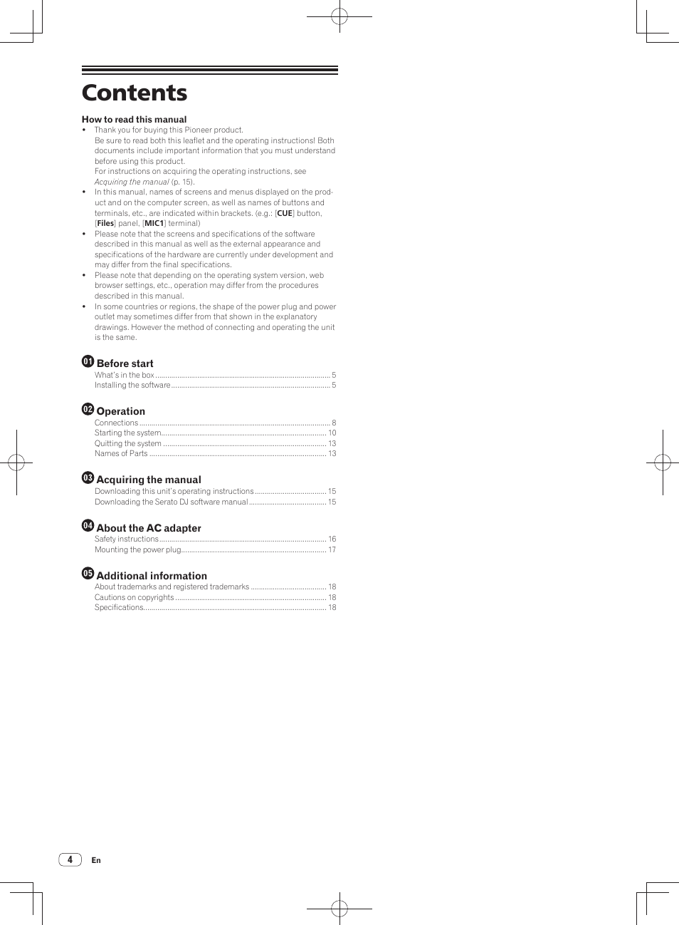 Pioneer DDJ-SX User Manual | Page 4 / 148