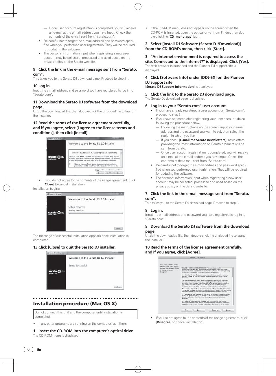 Installation procedure (mac os x) | Pioneer DDJ-SX User Manual | Page 6 / 148