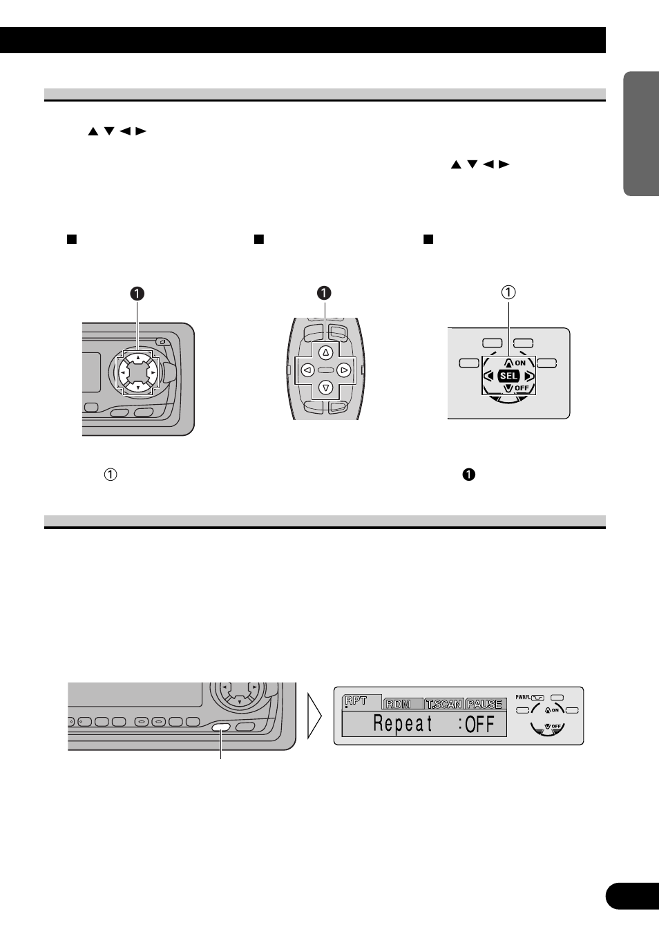 Corresponding display indications and, Buttons, Entering the function menu | Corresponding display indications and buttons, 7 head unit 7 steering remote 7 display controller | Pioneer MEH-P7300R User Manual | Page 17 / 140