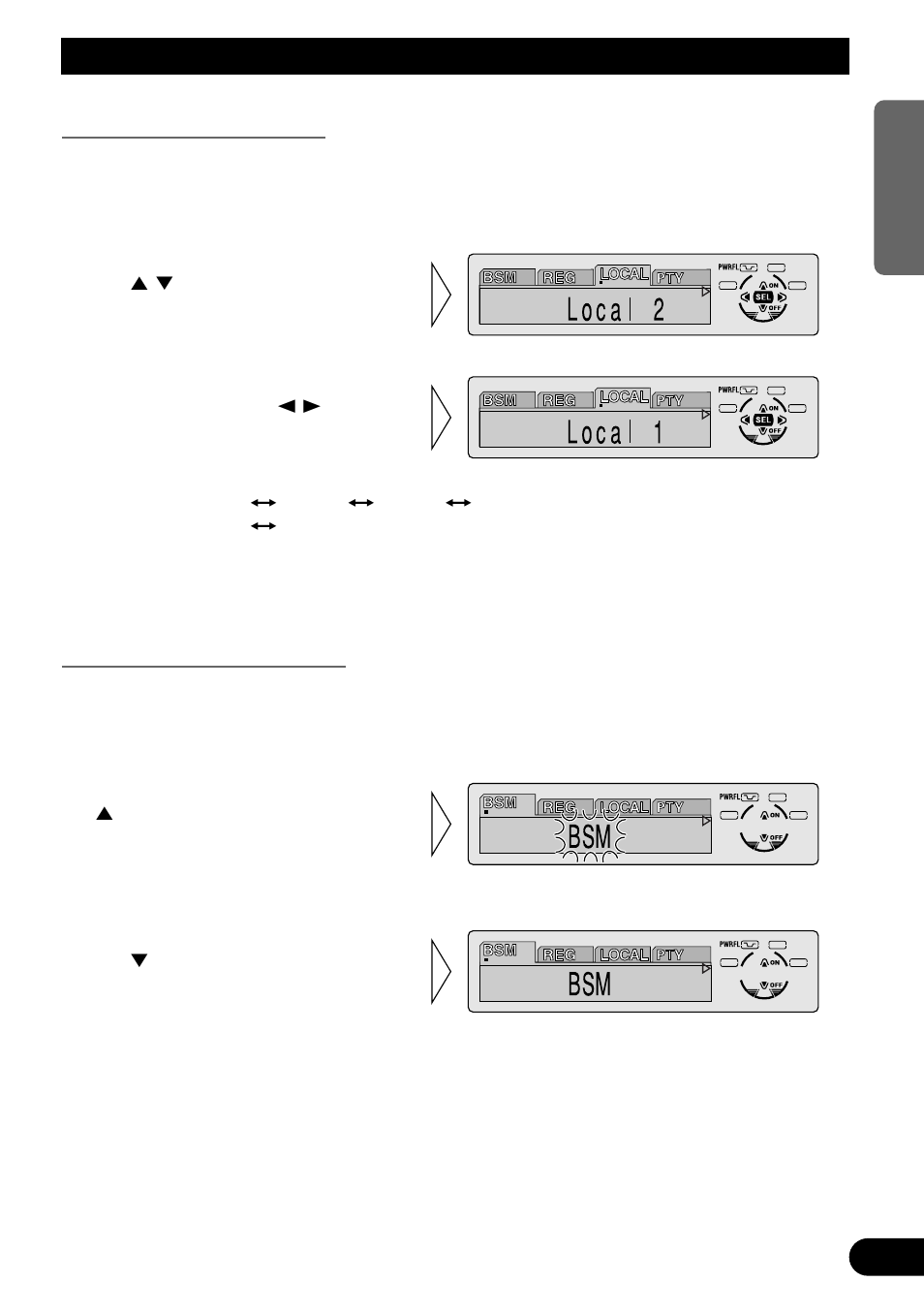 Tuner operation, Local seek tuning (local), Best stations memory (bsm) | Pioneer MEH-P7300R User Manual | Page 21 / 140