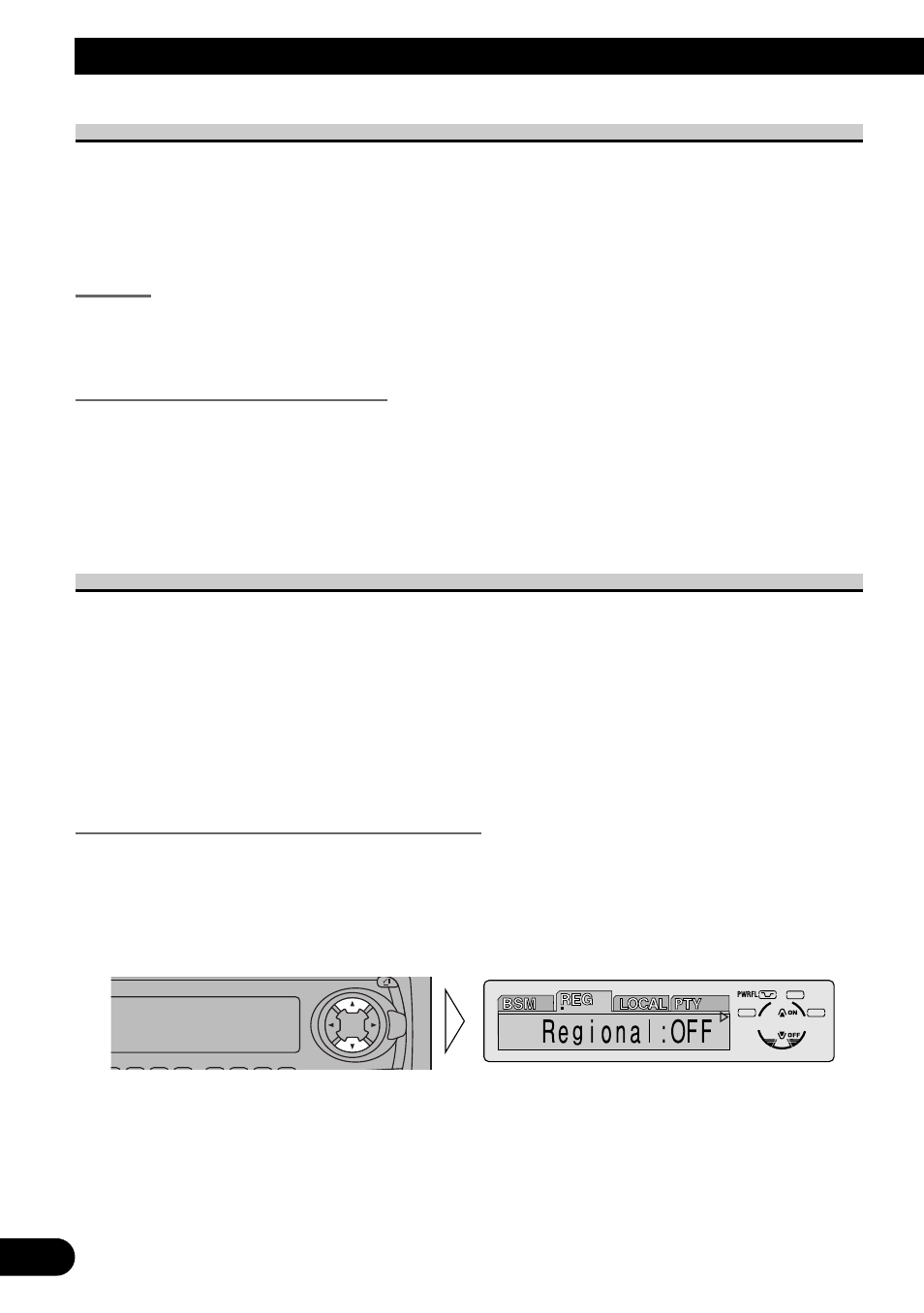 Pi seek function, Pi seek, Auto pi seek (for preset station) | Regional function (reg), Activating/deactivating the reg function, A title (english), Using rds functions | Pioneer MEH-P7300R User Manual | Page 24 / 140