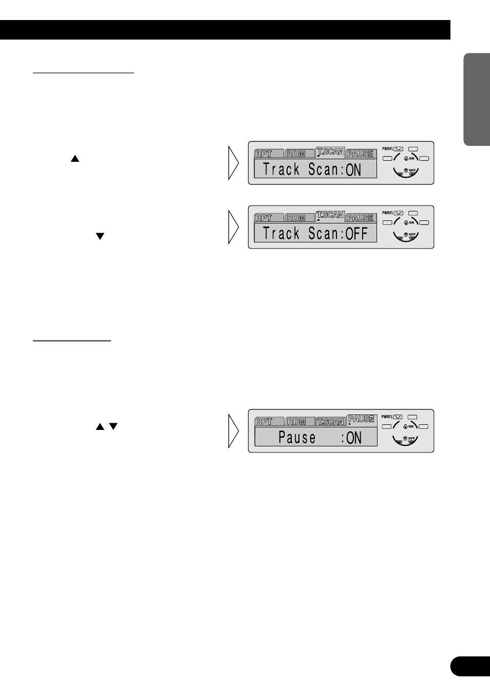 Scan play (t.scan), Pause (pause), A title (english) | Pioneer MEH-P7300R User Manual | Page 33 / 140