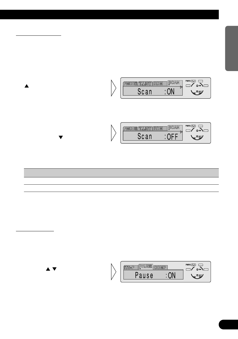 Scan play (scan), Pause (pause), A title (english) | Pioneer MEH-P7300R User Manual | Page 35 / 140