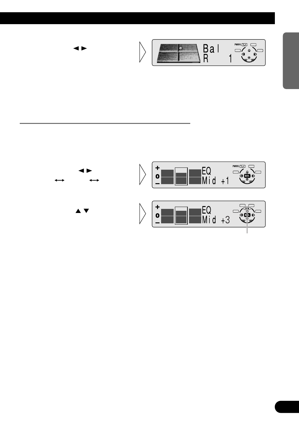 Equalizer curve adjustment (eq low/eq mid/eq high) | Pioneer MEH-P7300R User Manual | Page 45 / 140