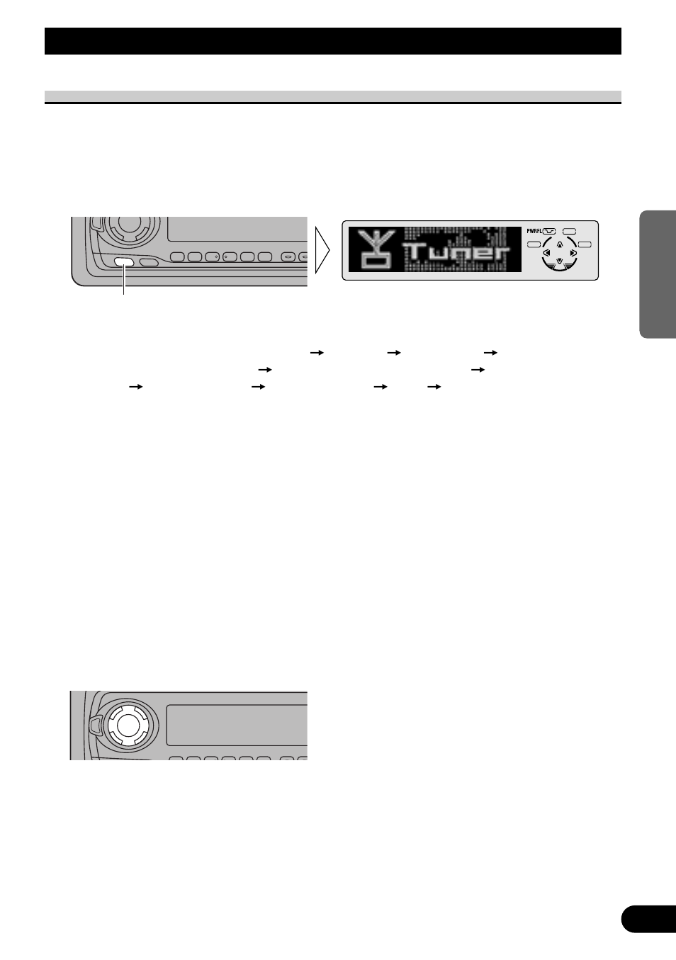 Operación básica, Para escuchar música, Extienda el botón volume hacia adelante | Continúa en la siguiente hoja | Pioneer MEH-P7300R User Manual | Page 79 / 140