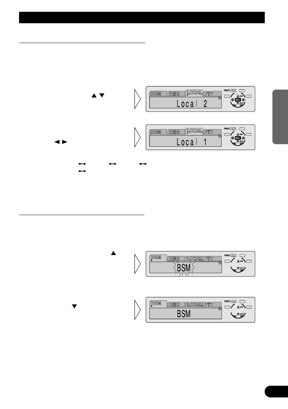 Operación del sintonizador, Sintonización de búsqueda local (local), Memoria de las mejores emisoras (bsm) | Pioneer MEH-P7300R User Manual | Page 89 / 140