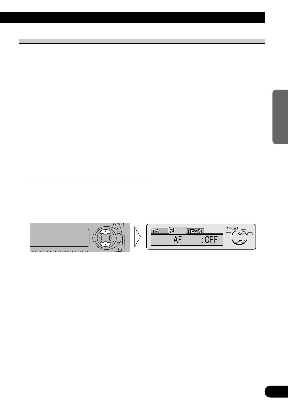 Función af (af), Activación/desactivación de la función af, A title (english) | Pioneer MEH-P7300R User Manual | Page 91 / 140