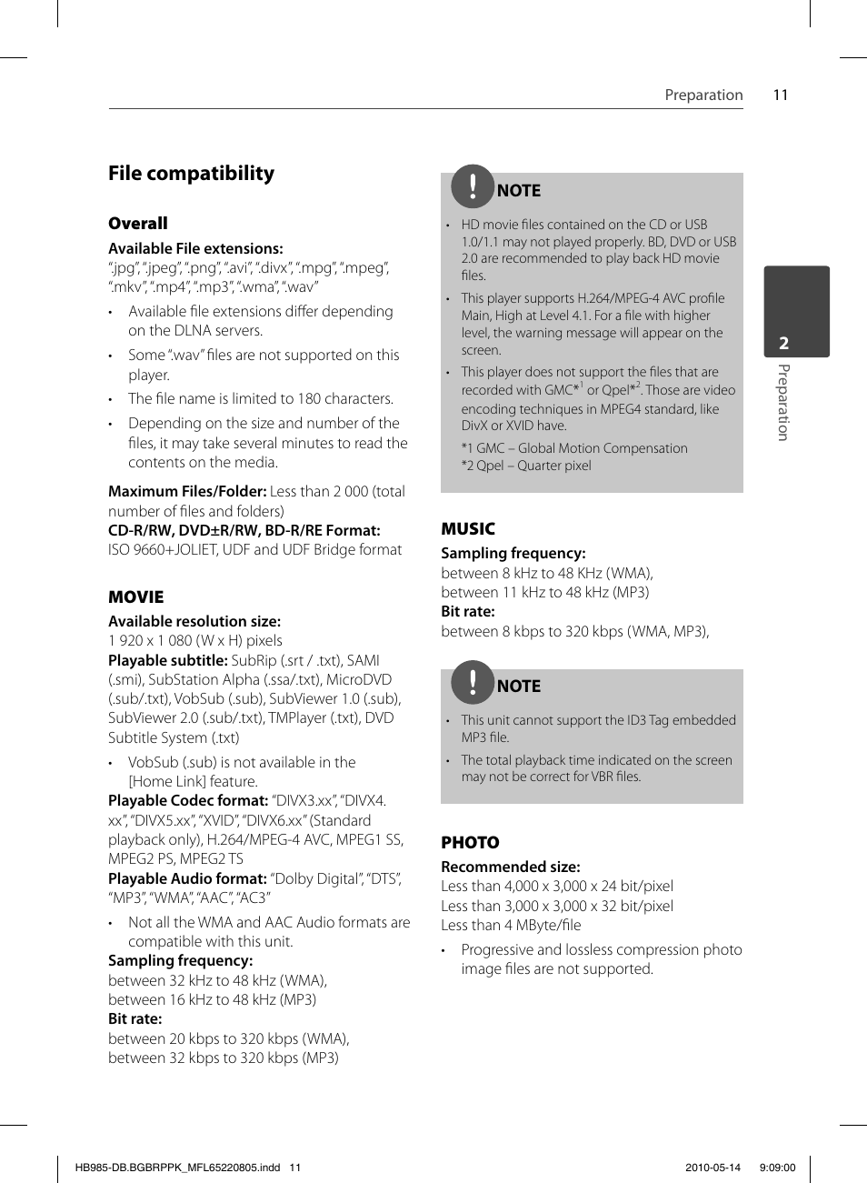 File compatibility | Pioneer BCS-303 User Manual | Page 11 / 80