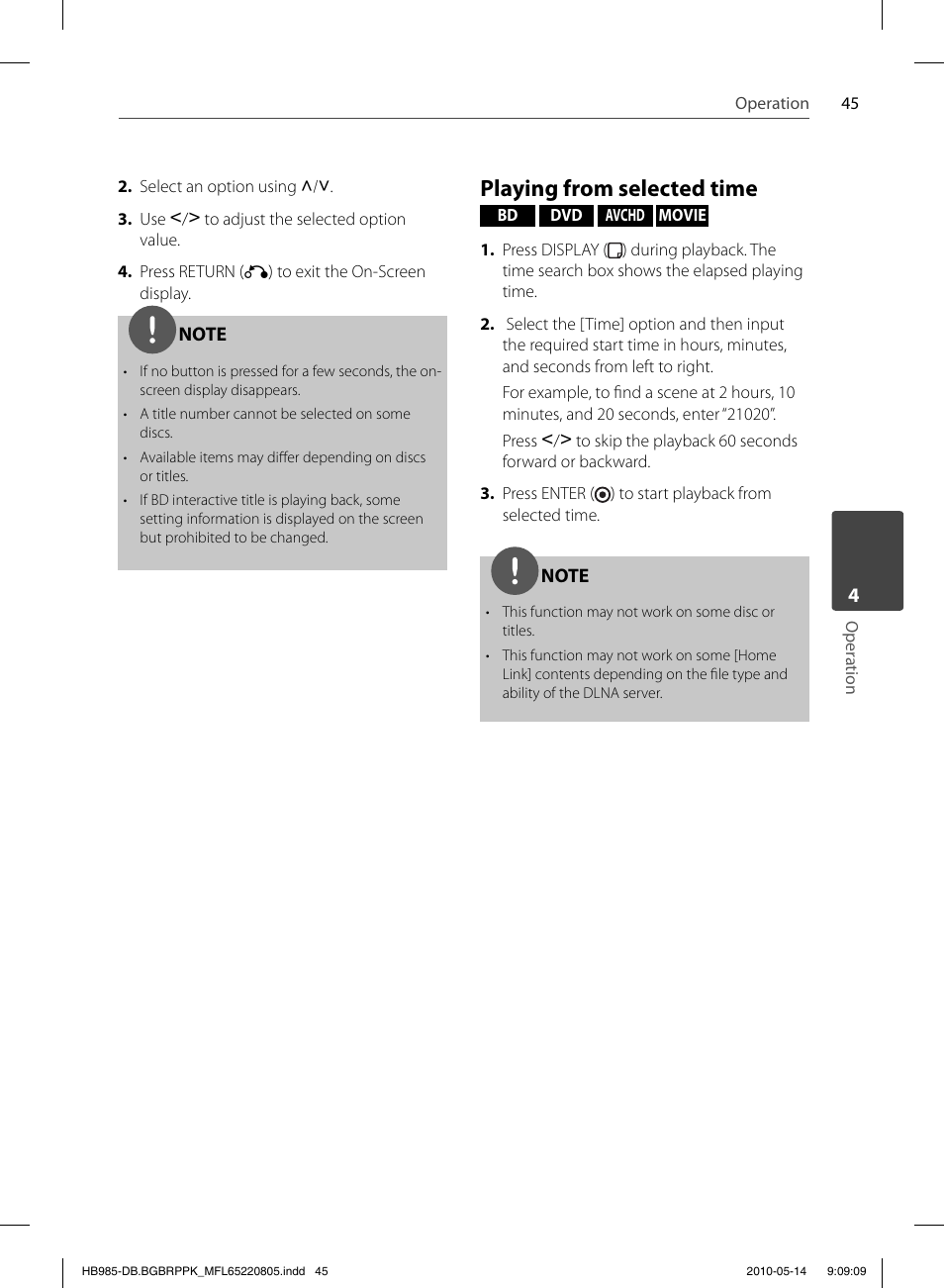 Playing from selected time | Pioneer BCS-303 User Manual | Page 45 / 80