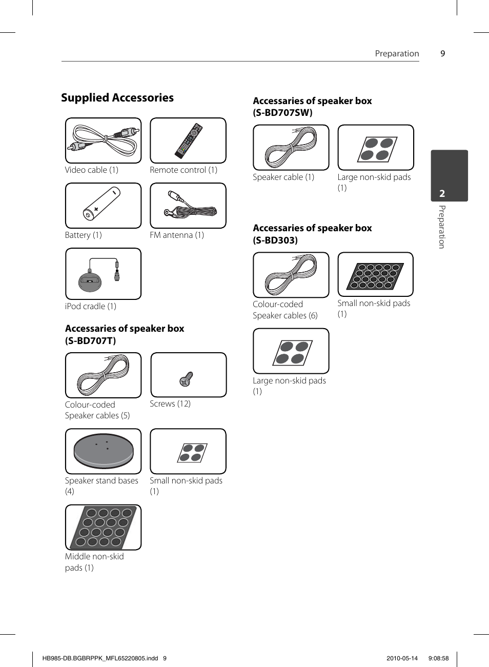 Supplied accessories | Pioneer BCS-303 User Manual | Page 9 / 80