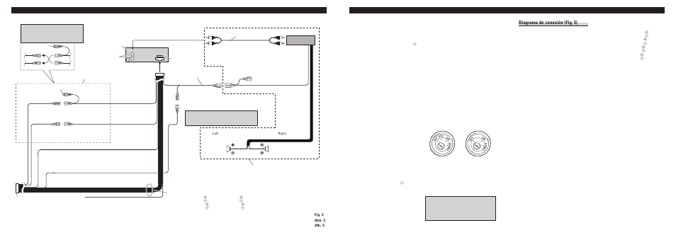 Conexión de las unidades, Español, Connecting the units | Diagrama de conexión (fig. 5) | Pioneer DEH-1400R User Manual | Page 4 / 6